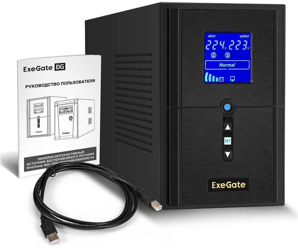 Источник бесперебойного питания  Exegate SineTower SN-1500.LCD.AVR.2SH.1C13.USB