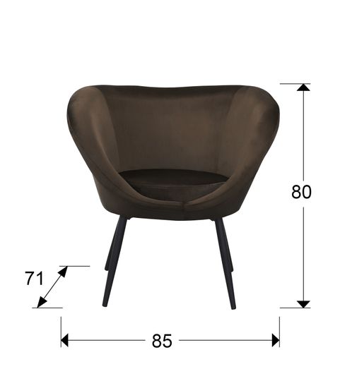 Ozome Кресло из коричневого бархата Испания La Forma