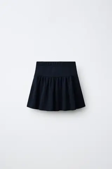ZARA ЮБКА С ЗАСТЕЖКАМИ-КЛЕВАНТ И ПУГОВИЦАМИ, МОРСКОЙ СИНИЙ