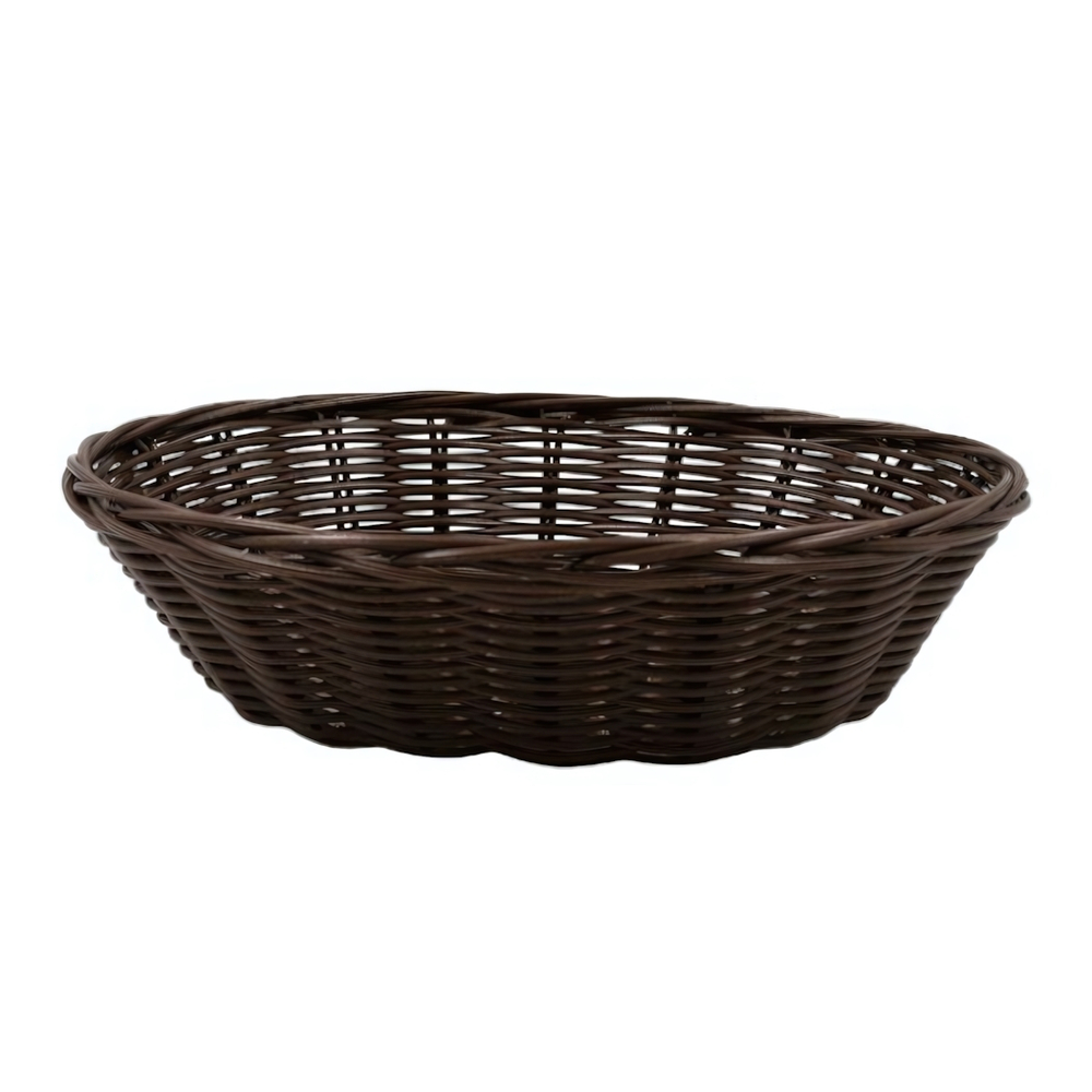 Корзина настольная овальная "Полиротанг", Д240 Ш200 В60, коричневый