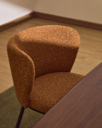 Стул Ciselia из терракотового шенилла с ножками из черной стали