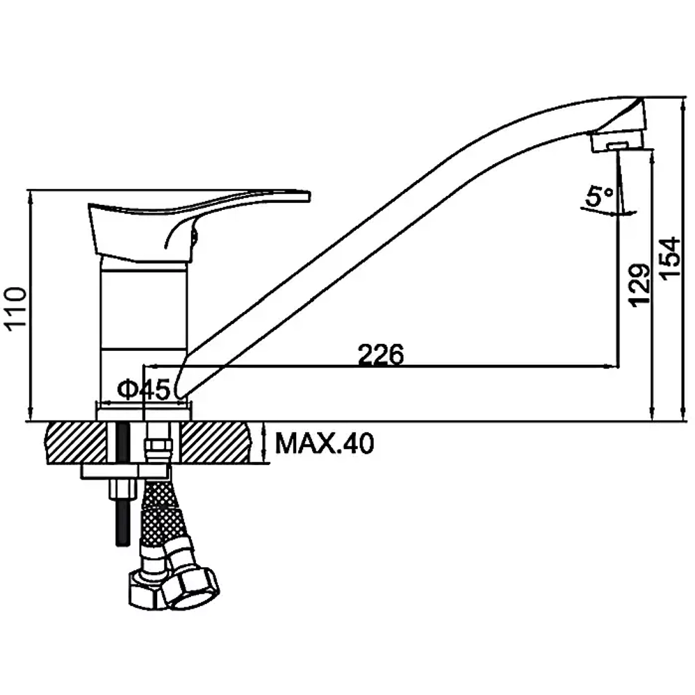 Смеситель для кухни, шаровый LEDEME L4214 цинк