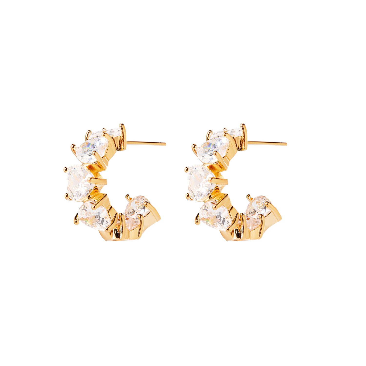 Серьги Dazzle Heart Earrings – Gold