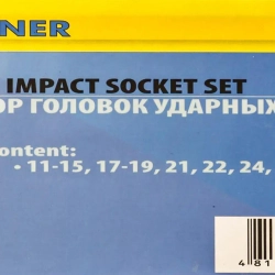 Набор головок ударных глубоких 14 пр., 1/2''( 11-15, 17-19, 21, 22, 24, 27, 30, 32мм), в кейсе Partner PA-4141MPB