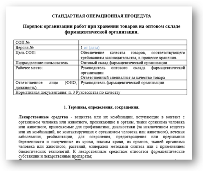 СОП Порядок Хранения Товаров На Фарм Складе | МедИнфо24
