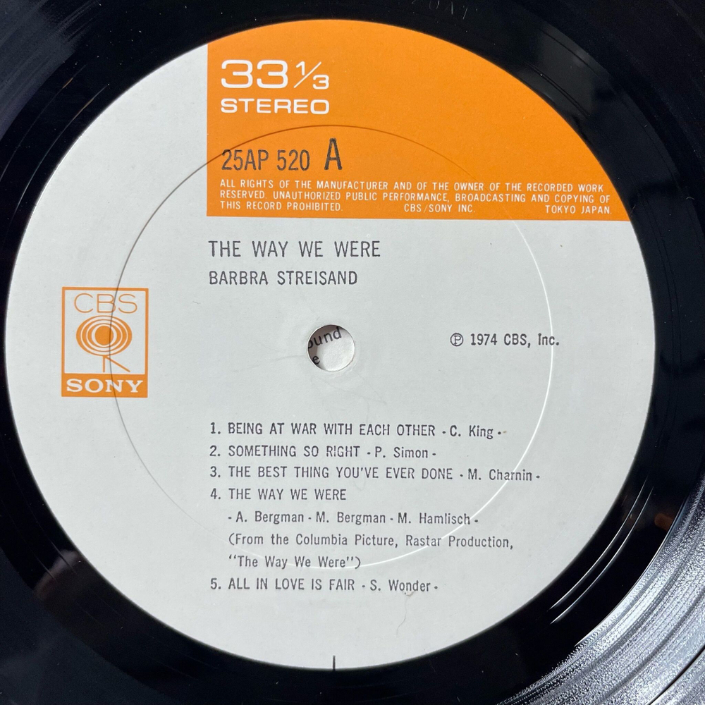 Винтажная виниловая пластинка LP Barbra Streisand The Way We Were (Japan 1977) (Obi)