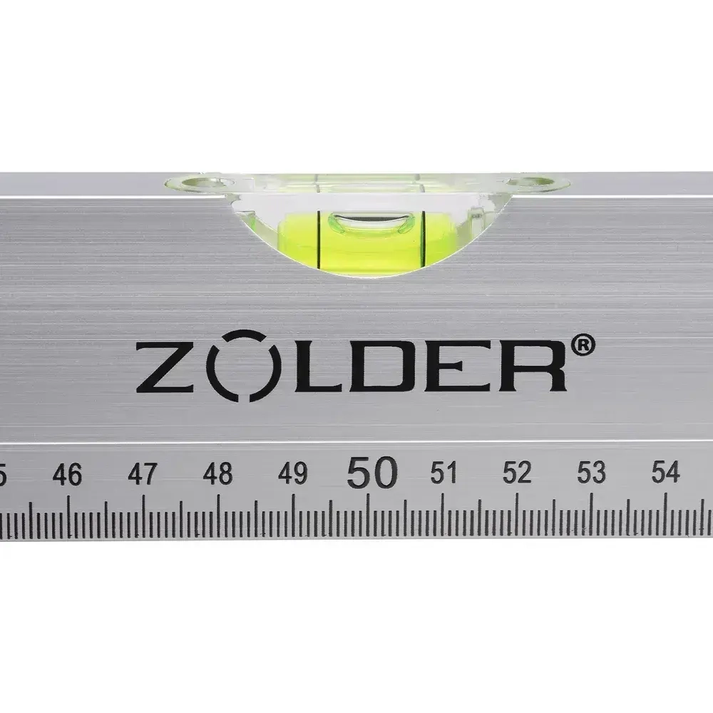 Уровень строительный Zolder алюминиевый с линейкой с 3 глазками 60 см