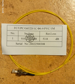 Пигтейлы оптические FC/UPC, SM, 1метр 10шт.