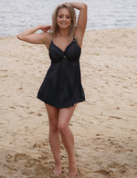 Купальный топ-танкини с мягкими чашками на косточках (Размер: 70H) (Цвет: черный)