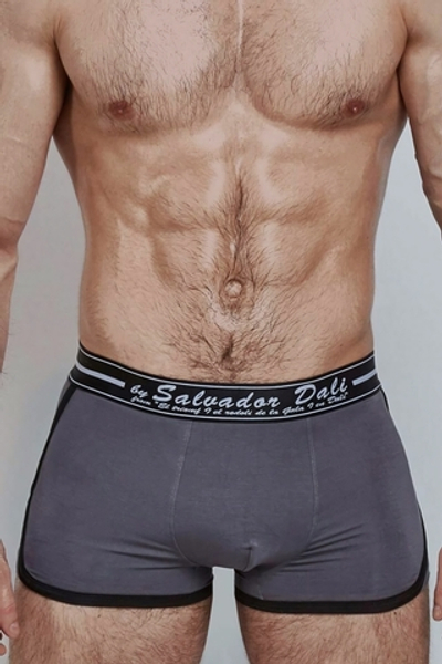 Мужские трусы-боксеры с контрастной обработкой края (Размер: M) (Цвет: серый)