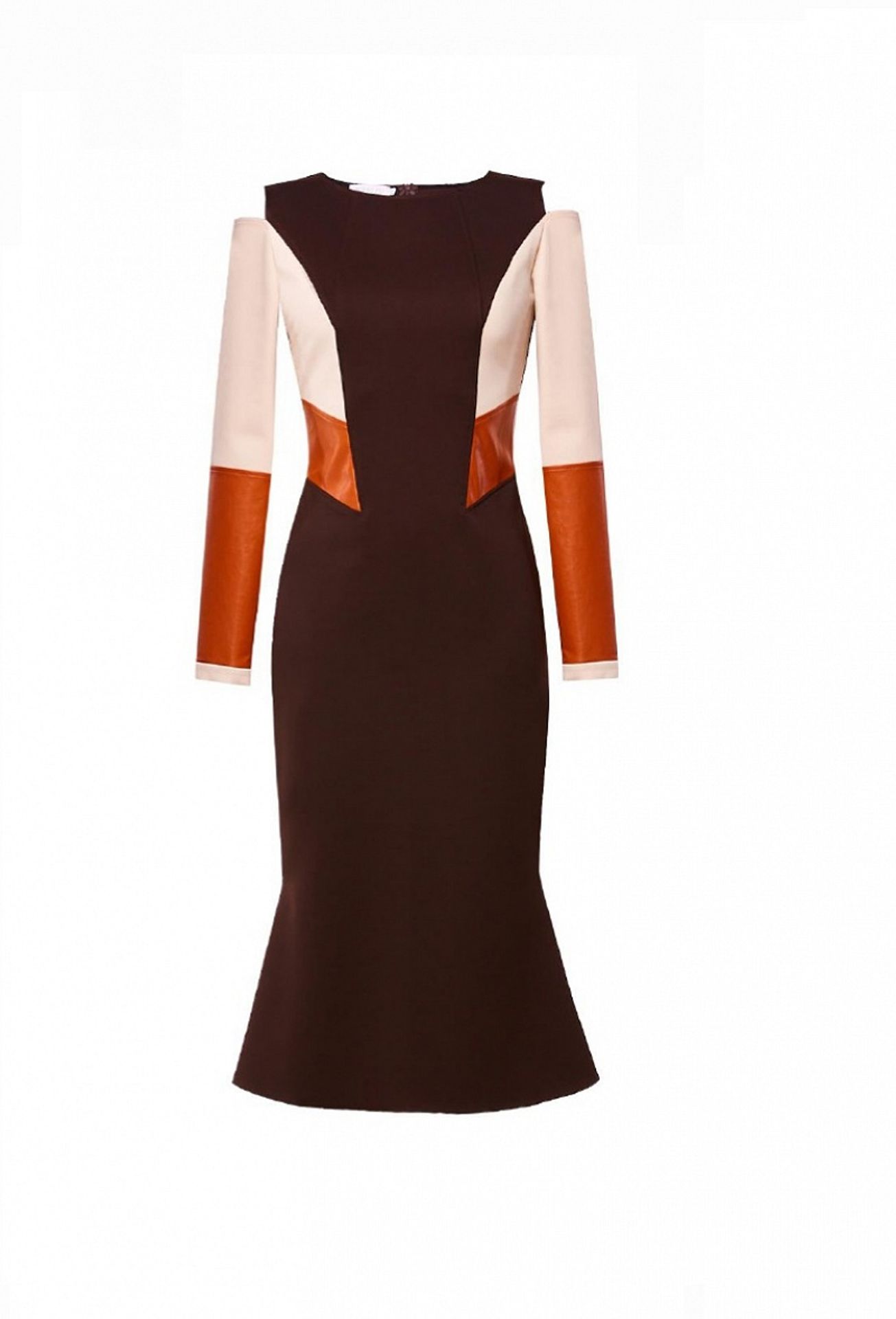 Платье с юбкой годе коричневое 12-04-19FW