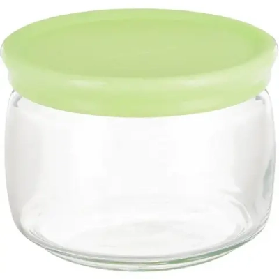 Банка с крышкой ЧЕШНИ 420 мл (зеленая крышка)