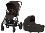 Коляска Cybex Balios S Lux TPE complete Cloud G Fog Grey 3 в 1 Chocolate Brown с дождевиками