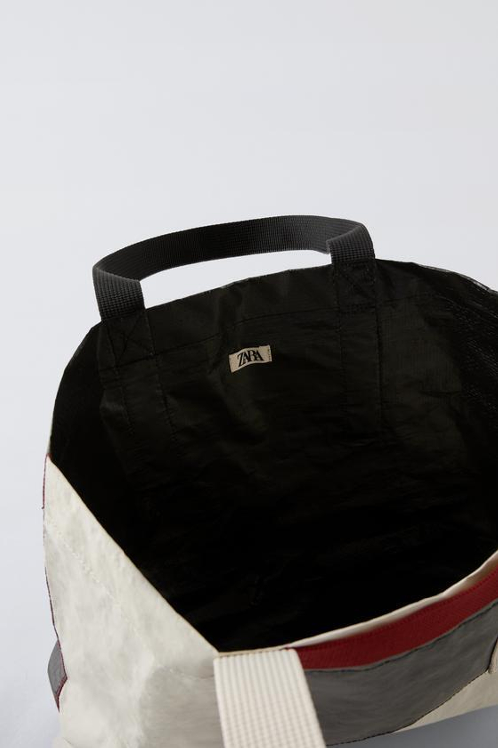 ZARA РАЗНОЦВЕТНАЯ СУМКА-ШОПЕР, ЦВЕТ ЛЬДА