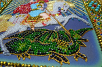 Ткань с нанесенной авторской схемой Чудо Святого Георгия Победоносца о змие (+инструкция)