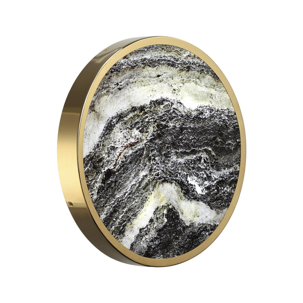 5079/30L L-VISION ODL24 209 зол/серо-бежевый/металл/натур.камень/акрил Настенный светильник с переключ.цветов.темпер. LED 30W 3000К/4000K/6000K BERGI