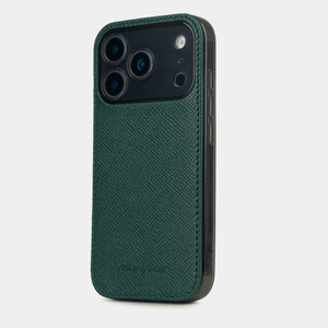 Чехол-накладка для iPhone 17 Pro из кожи сафьяно, зеленого цвета