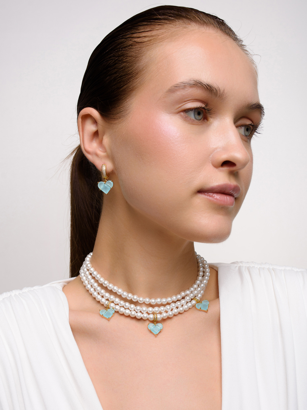 Колье "Delicacy blue soul" Gold