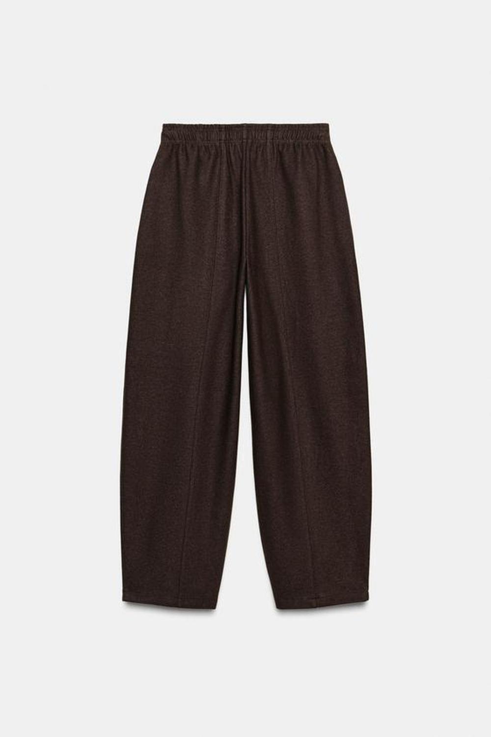 ZARA БРЮКИ ПРЯМОГО КРОЯ ИЗ МЯГКОЙ ТКАНИ, КОРИЧНЕВЫЙ