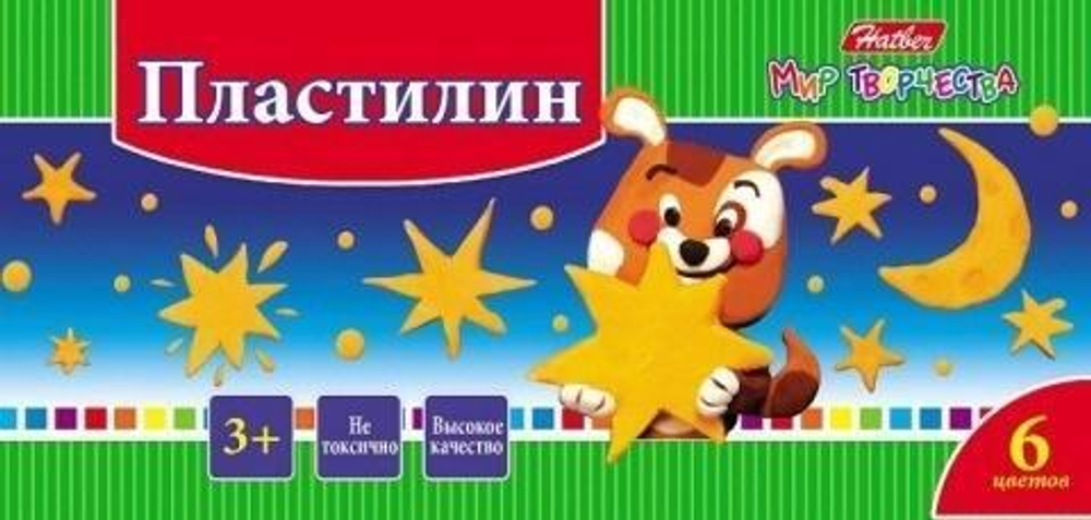 Пластилин 6цв. 120г. Ушастики 1/30 (Хатбер)