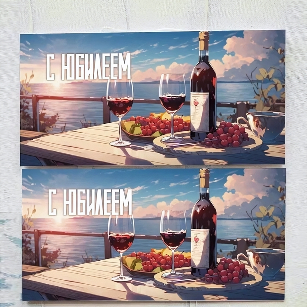 Конверт для денег «С Юбилеем! (ужин на берегу) «