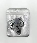Наклейка Волк Серебристая (Wolf размер 6,5х7,5см)