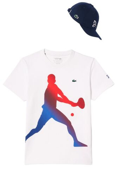 Мужская теннисная футболка Lacoste Tennis X Novak Djokovic T-Shirt & Cap Set - white