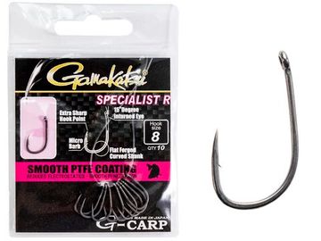 Крючки Gamakatsu G-CARP SPECIALIST R HOOKS GREY разм. 08 10шт.