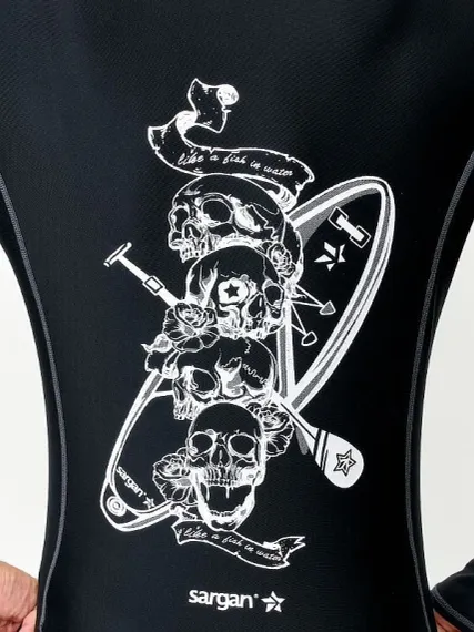 Футболка рашгард лонгслив Sargan Скелетон-Сап Худи UPF 50+ черный