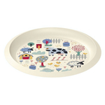 Тарелка детская с декором "Деревня", D215мм (светло-бежевый)