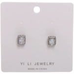 Серьги из гиппоалергенного металла со стразами «ПАЛУМНА», классика, цвет золото и серебро, 1*0,8см