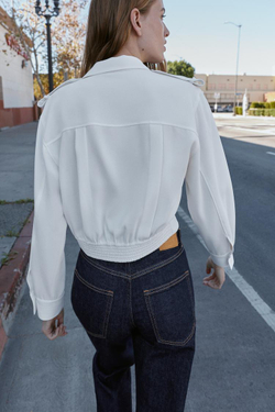 ZARA РУБАШКА C ХЛЯСТИКАМИ НА ПЛЕЧАХ, ЖЕЛТОВАТО-БЕЛЫЙ