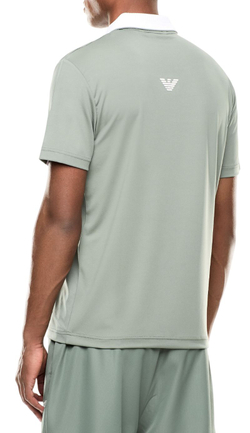 Мужское теннисное поло EA7 Tennis Pro Zip-Up Shirt - laurel wreath