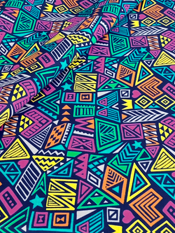 Ткань бязь плательная, рис. "Африканские мотивы", ширина 150 см, арт. 171