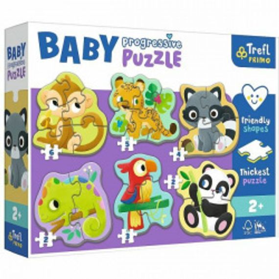 Puzzle &quot;Baby Progressive&quot; - Exotic animals / Trefl_FSC Mix 70%