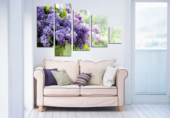 Модульная картина "Цветущая сирень"