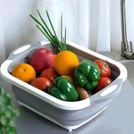 Складная разделочная доска-дуршлаг,цвет белый/серый