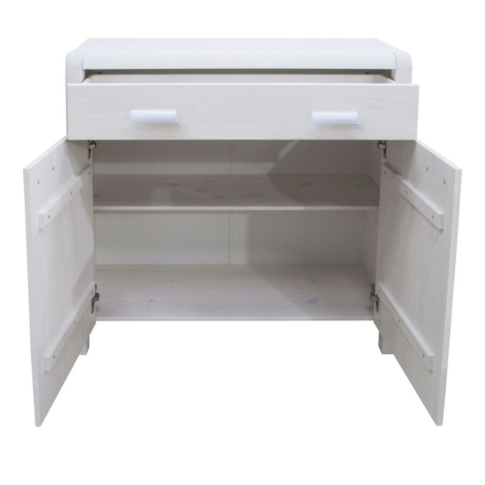 Комод, 104х39х100, Мадейра, с ящиками, для одежды и игрушек, под телевизор, из массива дерева, белый, Dipriz