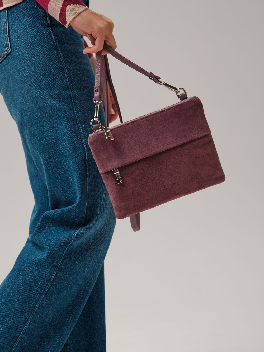 Замшевая сумка Deboro 3017 дым.лиловый