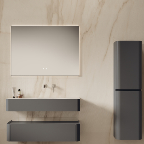 Тумба под раковину Vincea Caprise 1000 подвесная, 1 выкатной ящик soft close, серый матовый