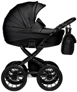 Детская коляска Indigo Special Plus 3 в 1 с автокреслом Avionaut Cosmo Is03 черная кожа