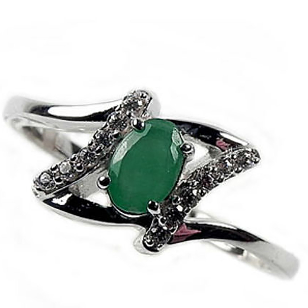 Кольцо "Ларн" изумруд, циркон