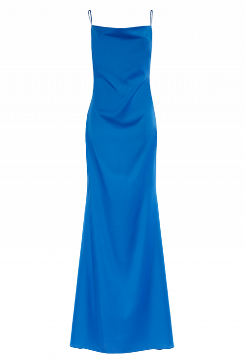 Платье в пол на лямках электрик 24-19 SS