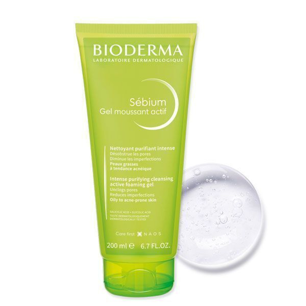 BIODERMA SEBIUM Gel Moussant actif Очищающий гель мусс для воспаленной кожи 200мл.