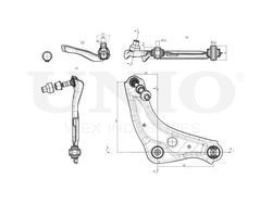 Рычаг передней подвески правый нижний UNIO SSP-40166