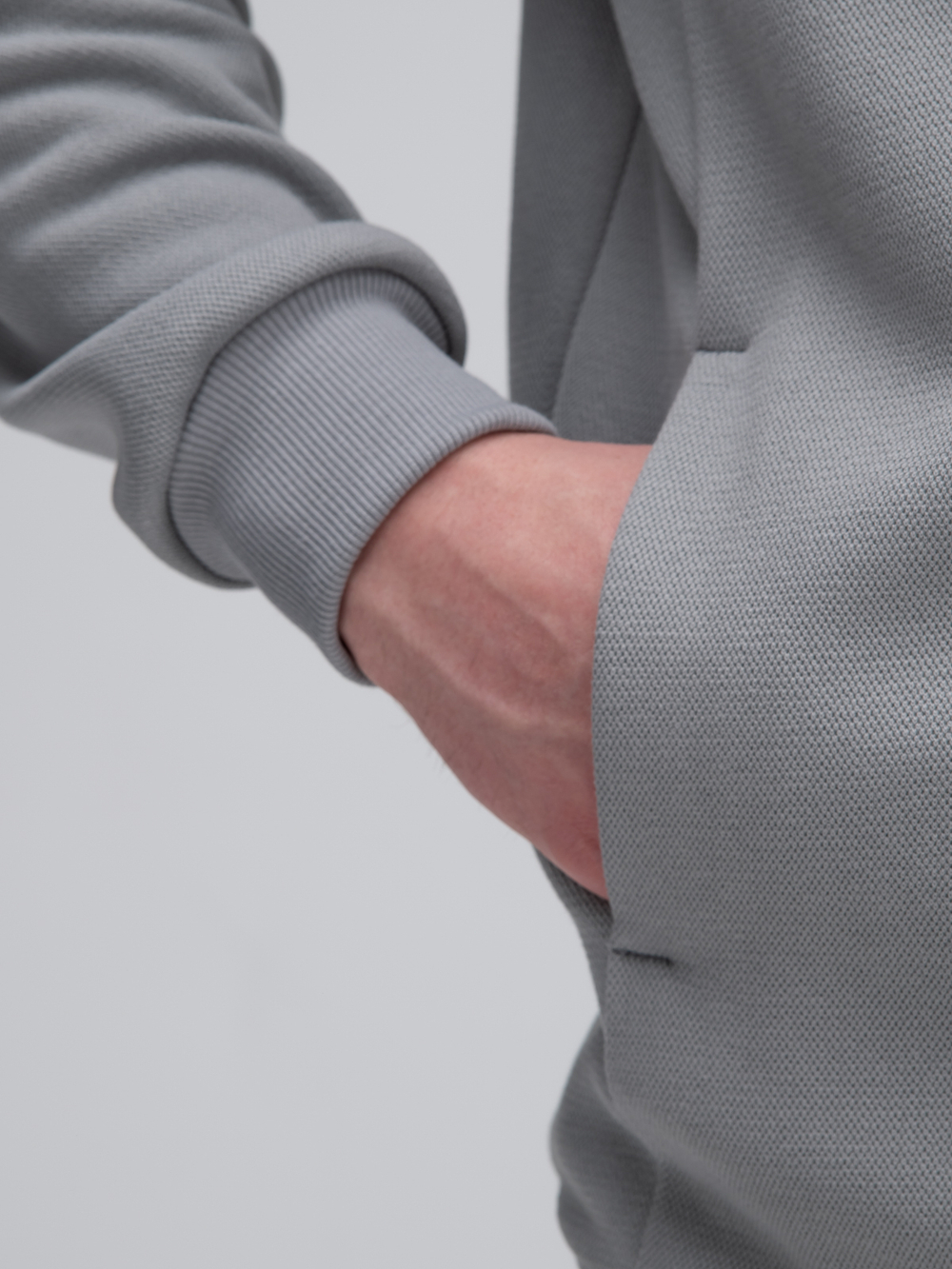 Толстовка на молнии с капюшоном теплая. Грей