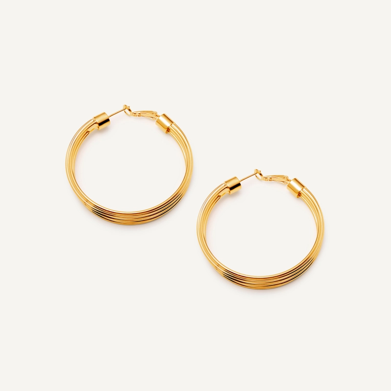 Серьги-кольца Линии Сближения – Золото