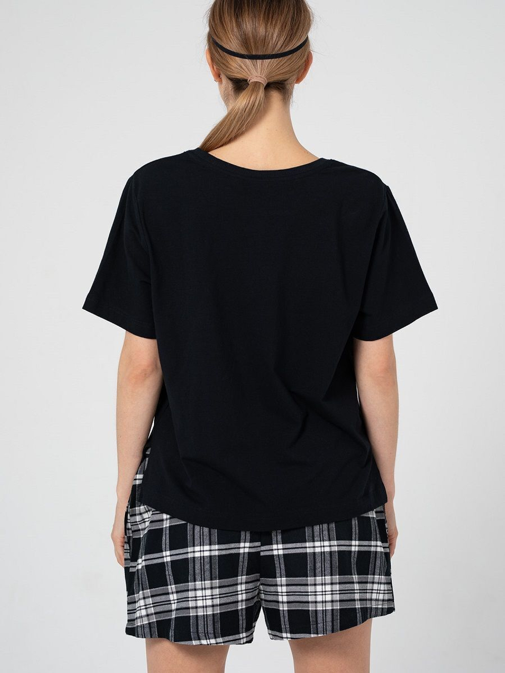 Уютный пижамный комплект с маской (Размер: L) (Цвет: черный)