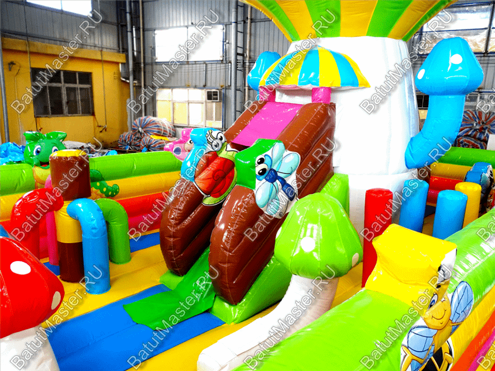 Коммерческий надувной батут "Грибная поляна" 9,1*5*5,5