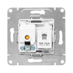 Механизм розетки TV+RJ45 (cat5), алюминий Эпика EKF